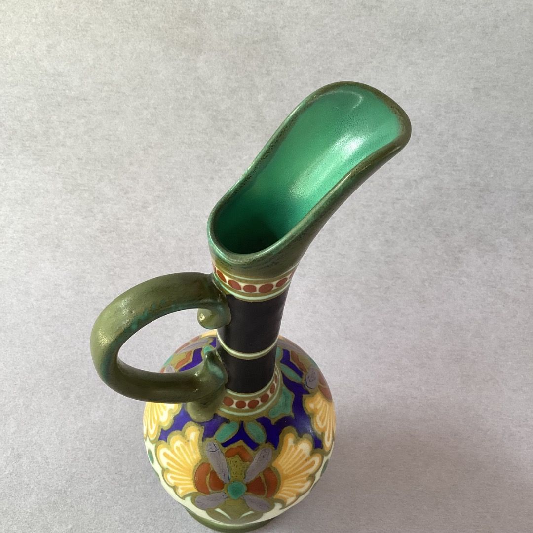 Authentic Royal Gouda Dutch Art Pottery Pitcher Vase – "Madelein" Pattern (Category: Vases & Decorative Bowls) located in Davao. Submitted by atbpshop192593 (Listing ID 1468085366, Image 3). Description: Php350 Authentic Royal Gouda Dutch Art Pottery Pitcher Vase – "Madelein" Pattern H: 9.5 inches L: 4.5 inches Opening: 1 inch Please REVIEW PHOTOS We use 100% repurposed packaging materials SF starts at Php70 via Flash Express First to pay.