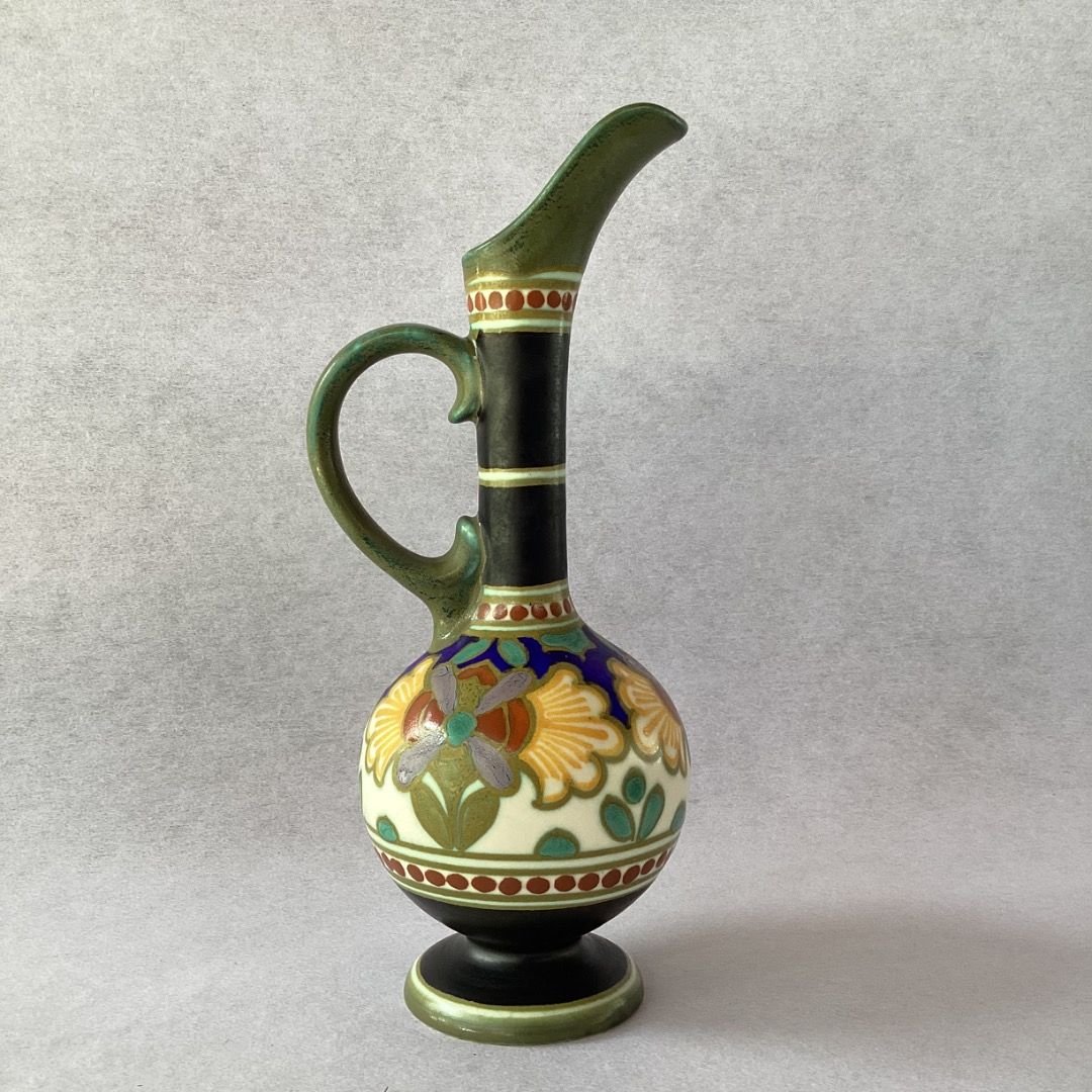 Authentic Royal Gouda Dutch Art Pottery Pitcher Vase – "Madelein" Pattern (Category: Vases & Decorative Bowls) located in Davao. Submitted by atbpshop192593 (Listing ID 1468085366, Image 1). Description: Php350 Authentic Royal Gouda Dutch Art Pottery Pitcher Vase – "Madelein" Pattern H: 9.5 inches L: 4.5 inches Opening: 1 inch Please REVIEW PHOTOS We use 100% repurposed packaging materials SF starts at Php70 via Flash Express First to pay.