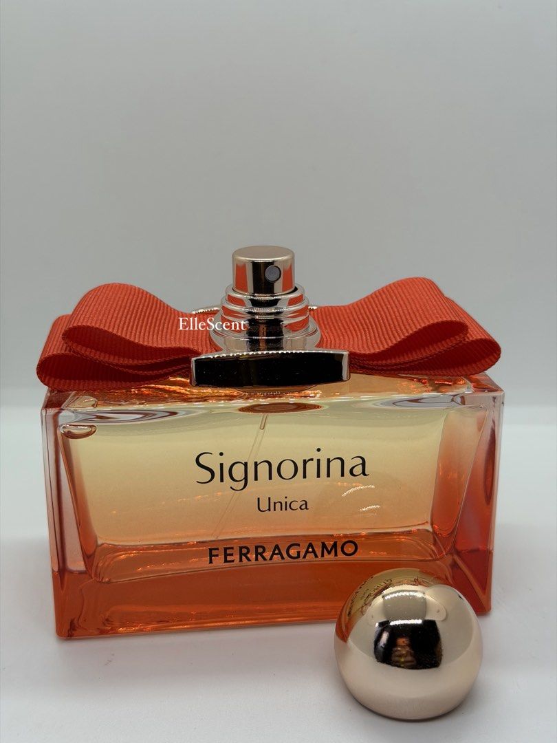 Authentic Salvatore Ferragamo Unica (Category: Fragrance & Deodorants) located in Mandaluyong City. Submitted by elle_scent (Listing ID 1468117323, Image 3). Description: A sweet, feminine, elegant, and playful fragrance! Discover Signorina Unica by Ferragamo, a beautiful gourmand fragrance that combines refreshing citrus, delicate florals, and delicious creamy sweetness. 🌸 Fragrance Details * Brand: Salvatore Ferragamo * Name: Signorina Unica *