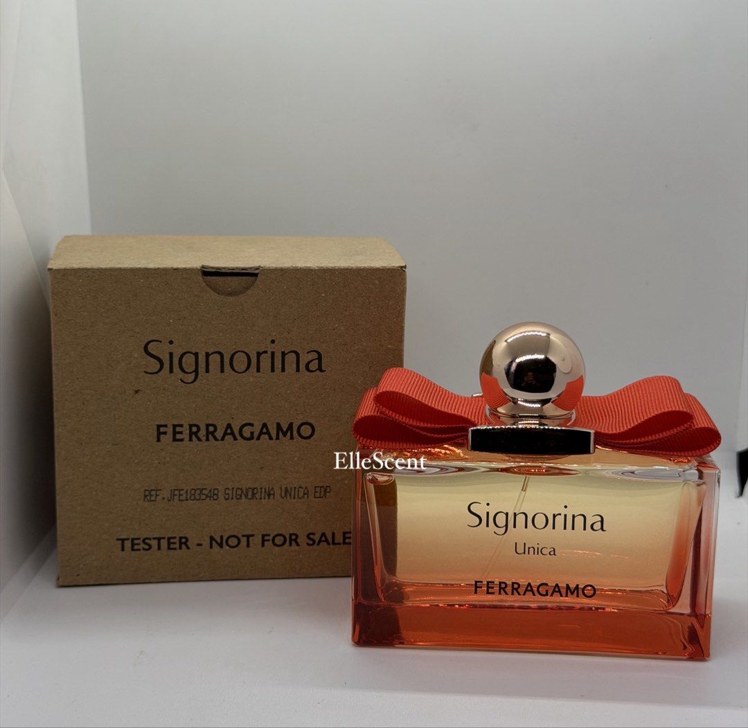 Authentic Salvatore Ferragamo Unica (Category: Fragrance & Deodorants) located in Mandaluyong City. Submitted by elle_scent (Listing ID 1468117323, Image 1). Description: A sweet, feminine, elegant, and playful fragrance! Discover Signorina Unica by Ferragamo, a beautiful gourmand fragrance that combines refreshing citrus, delicate florals, and delicious creamy sweetness. 🌸 Fragrance Details * Brand: Salvatore Ferragamo * Name: Signorina Unica *