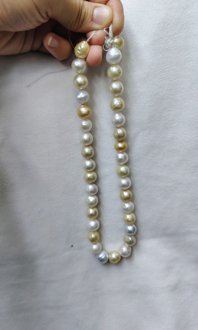 Authentic South Sea Pearl (Category: Announcements) located in Pasig City. Submitted by whitepearlph (Listing ID 1468222505, Image 1). Description: SALE NOW 50% DISCOUNT ❤️‍🔥 Authentic South Sea Pearl Good quality With Certificate Natural champagne Semi Round Free lock 5 micron.