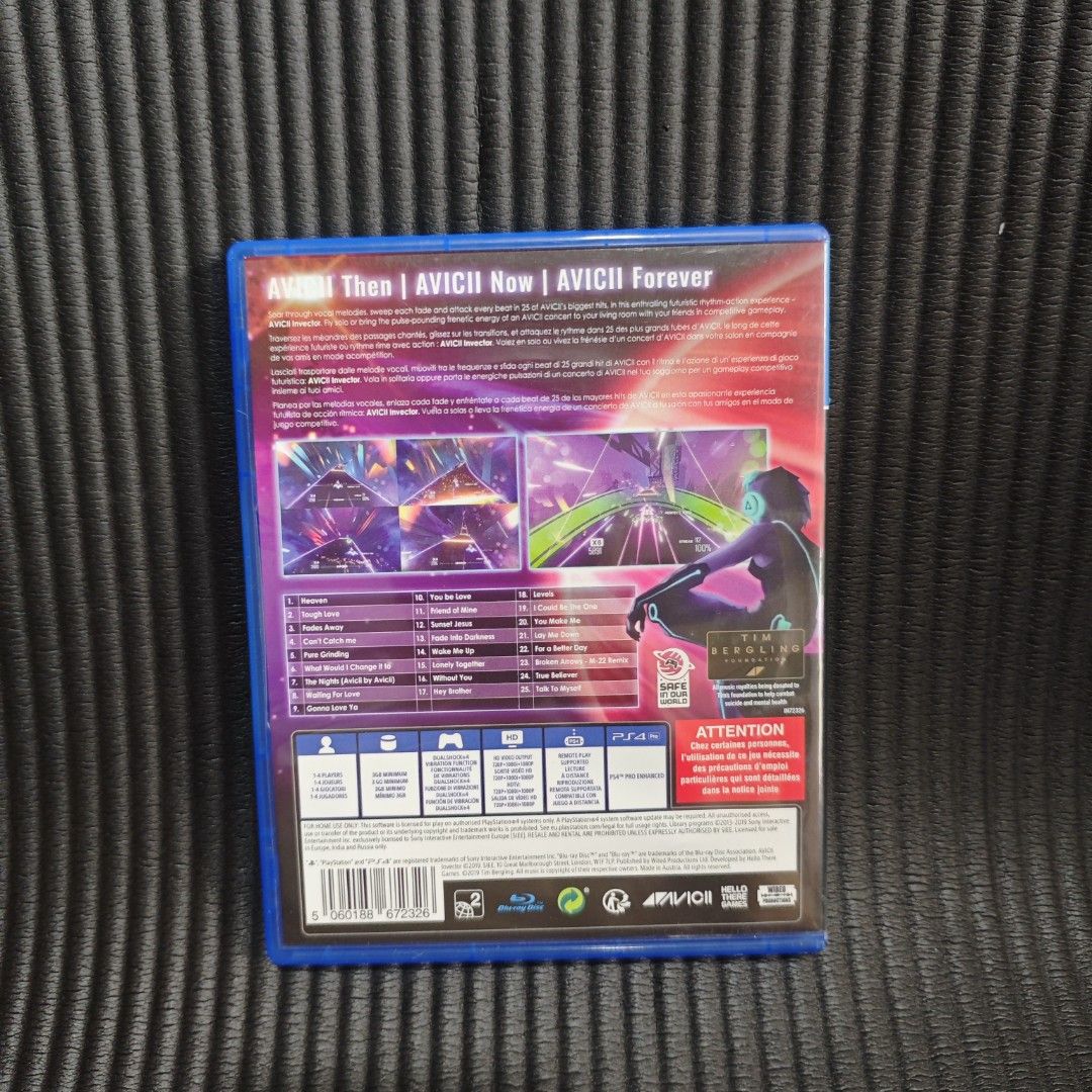 Avicii Invector PS4 Game (R2) (Category: PlayStation) located in Quezon City. Submitted by shopme_gadget30 (Listing ID 1468130277, Image 2). Description: kindly read the details first for sale fixed price good condition tested and working with Case and disc game compatible to ps4 /ps5 console R2 Region qc area meet up: sm north shipping fee must shoulder by the buyer via lalamove or grab payment: bdo/gcash happy gaming everyone.