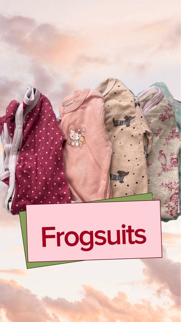 Baby Frogsuits Rompers Bundle 4 Pieces (Category: Babies & Kids Fashion) located in Marikina City. Submitted by abbysellsanything (Listing ID 1468151984, Image 1). Description: - Bundle of 4 comfortable baby frogsuits - Soft and breathable 100% cotton material for everyday wear - Easy front button closures for quick changing -SIZE: 0-3M/3-6M .