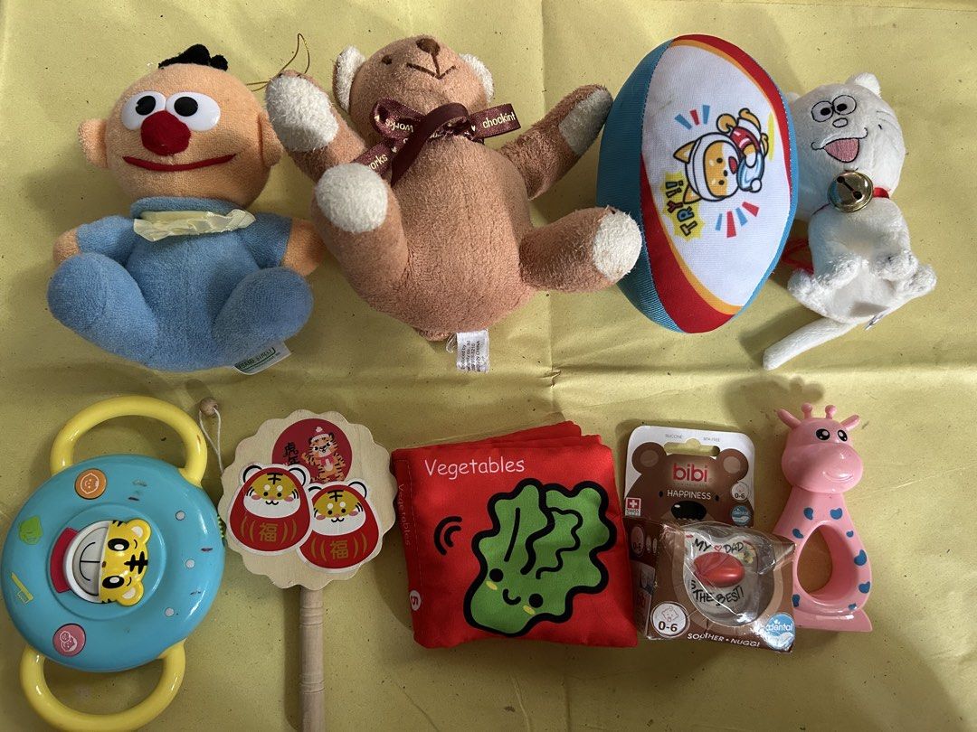 Baby Toys Bundle (for boy) (Category: Everything Else Others) located in Las Pinas. Submitted by kc.doctor (Listing ID 1468279633, Image 1). Description: take all (need wash po yung mga soft toys) needs battey po yung 1 toy (new po yung pacifier).