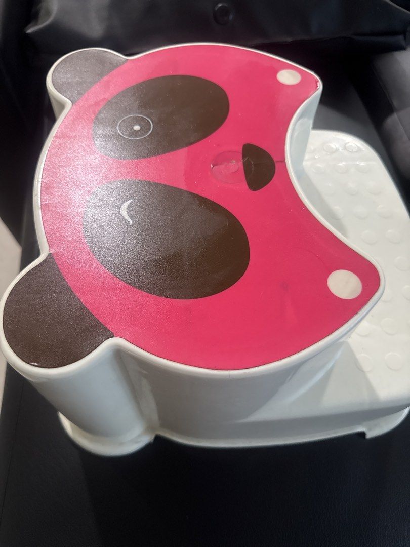 Babyhood Panda Step Stool Pink - Pick-up only (Category: Kids Tables & Chairs) located in Quezon City. Submitted by krystala98 (Listing ID 1468127397, Image 2). Description: - Brand/Model: Babyhood BH-302 - Design: Pink and white panda - Material: Sturdy PP plastic with bottom grid support - Safety: Non-slip dot pattern on stepping surface - Free with any purchase from my listings. Because of its size, for pickup only from Eastwood, Quezon City.