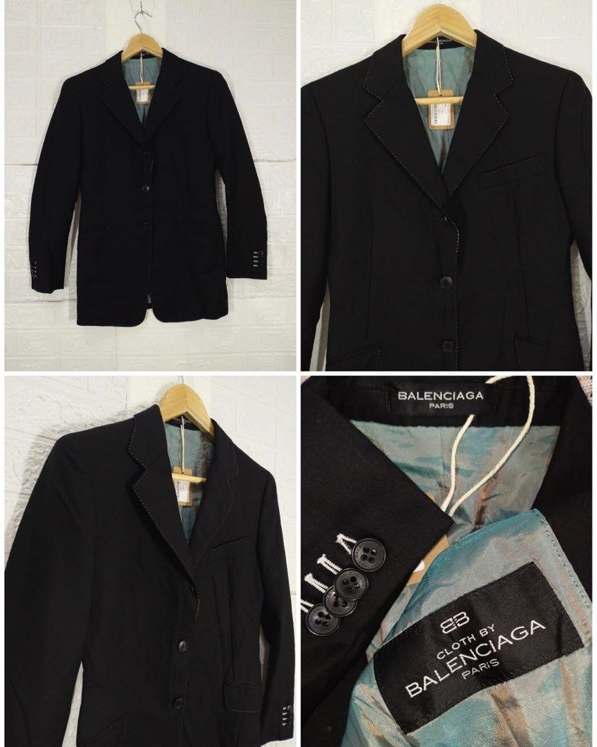BALENCIAGA BLAZER (Category: Coats, Jackets and Outerwear) located in Baguio. Submitted by fashionfinds1999 (Listing ID 1468178446, Image 1). Description: BALENCIAGA BLAZER 28 x 17 SMALL EXCELLENT CONDITION ( basag Isang button ) + shipping fee.