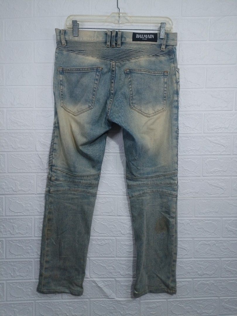 Balmain Paris Biker Jeans Light Wash Distressed (Category: Jeans) located in Davao. Submitted by salupannino2016-98573 (Listing ID 1468112264, Image 2). Description: BALMAIN BIKER JEANS SIZE.. 30 ON TAG LENGTH..36 OPEN LEG.. 6 ISSUE:ALTERD LENGTH SLIGHTLY USED 2800/FREESHIP MADE IN JAPAN.. TNX ADMIN..☺.