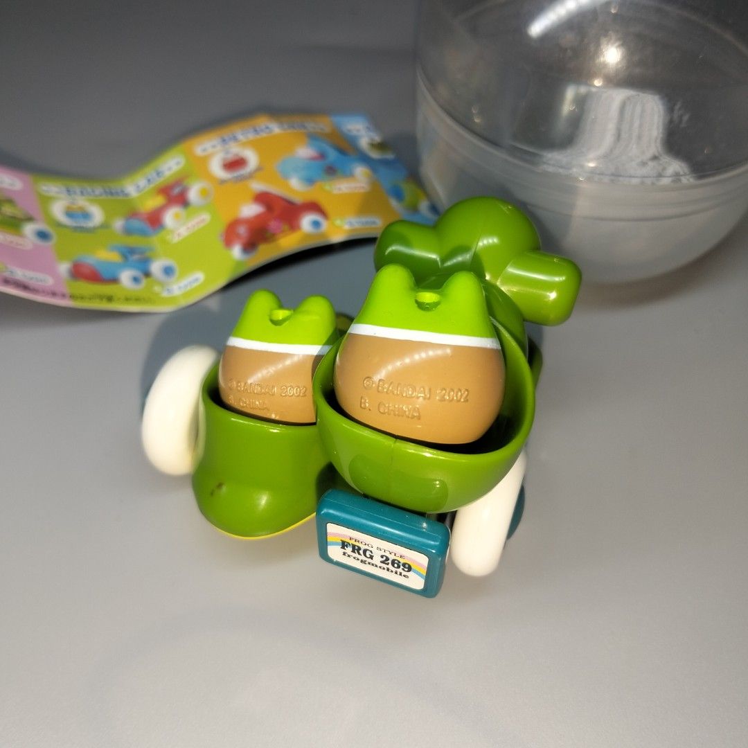 Bandai Frog Style Frog Mobile 2006 (Category: Vintage Collectibles) located in Manila. Submitted by ramiafern (Listing ID 1468214972, Image 3). Description: RARE FIND: 2006 Bandai Frog Style Frog Mobile Gashapon 🐸✨ - Complete with original mini booklet/checklist and capsule - may konting dirt lang sa likod ng baby frog - Bandai 2002 marking sa likod San Mateo, Rizal J&T express / lalamove Maribank.