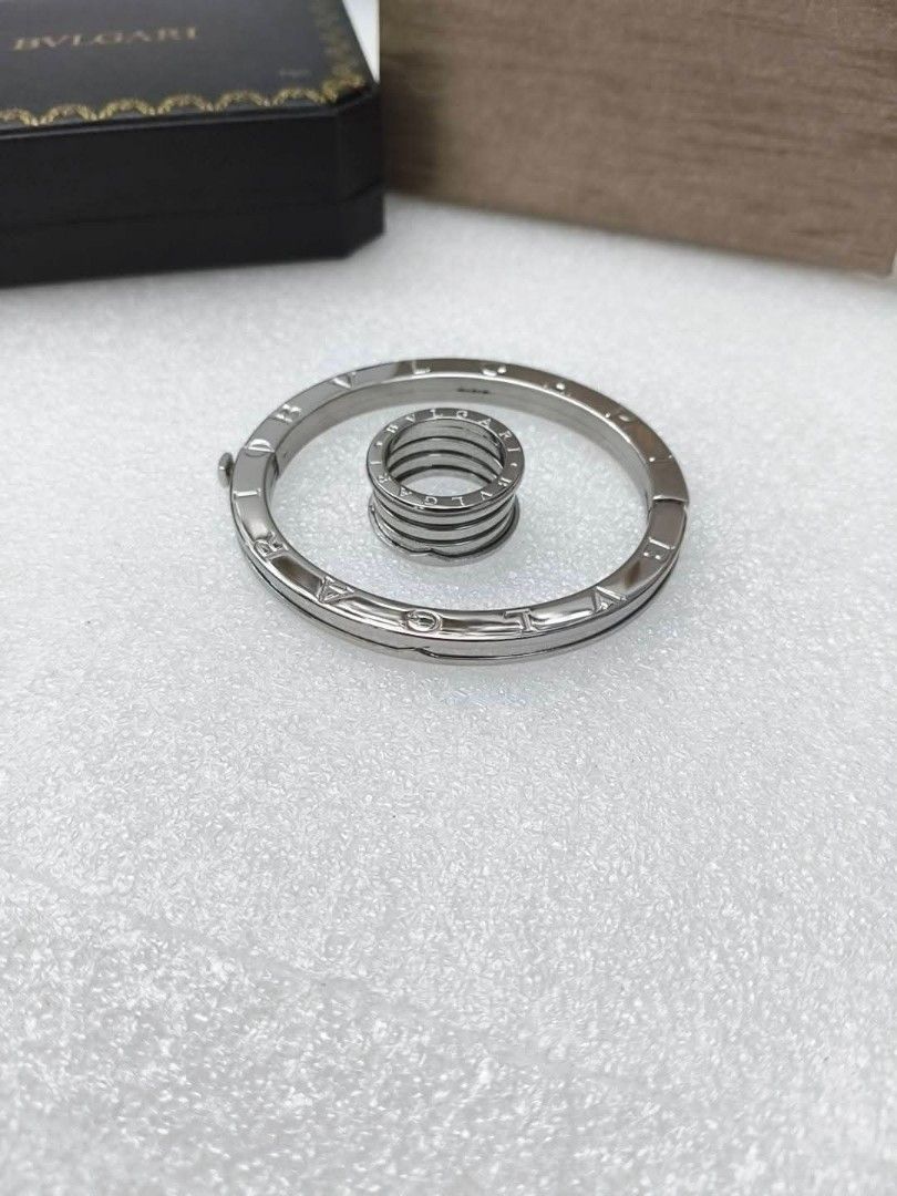 Bangle and ring (Category: Bracelets) located in Manila. Submitted by celstainlessjewelry (Listing ID 1468200944, Image 2). Description: Set Hypoallergenic quality No faded Non tarnish Pm me for more details.
