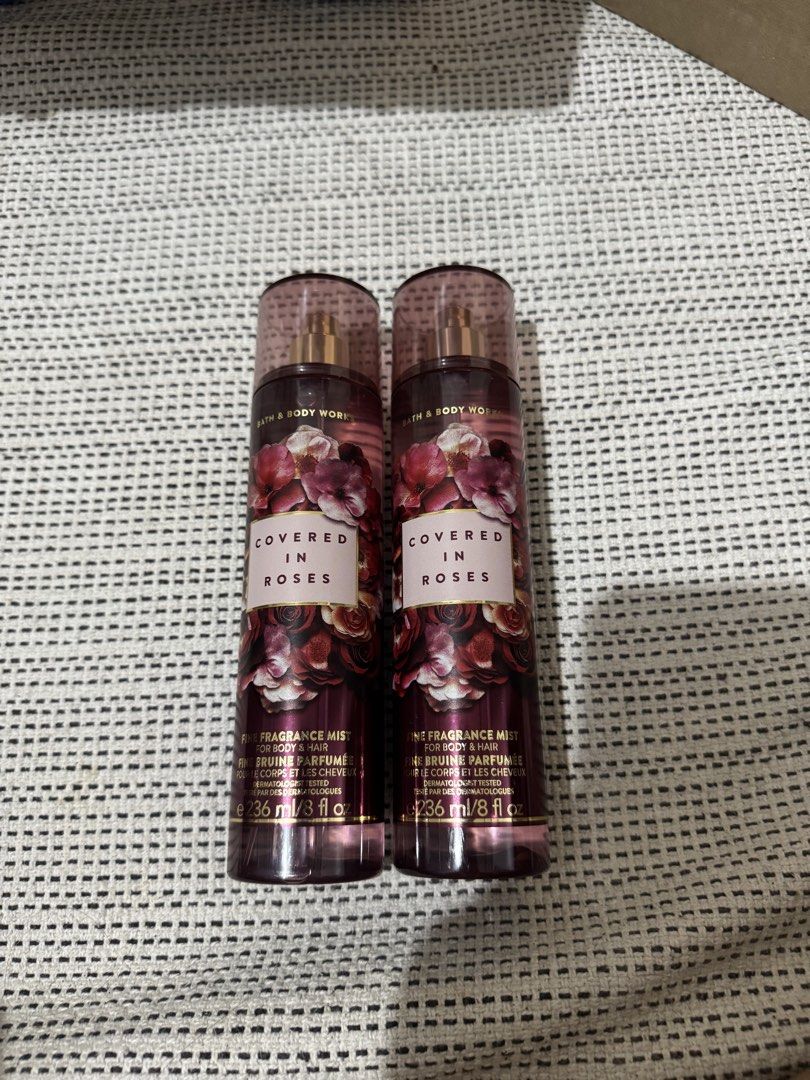 Bath & Body Works "Covered in Roses" (Category: Fragrance & Deodorants) located in Bulacan. Submitted by mykakarizza (Listing ID 1468246576, Image 1). Description: ✨✨Bath & Body Works Everyday Luxury Collection✨✨ Bath & Body Works "Covered in Roses" is widely considered one of the closest and most affordable body mist dupes for Parfums de Marly's luxury fragrance Delina! 1pc - ₱450 3pcs up ₱400!!! Add on: Paperbag 50 🍁100% ORIGINAL FROM CANADA🍁