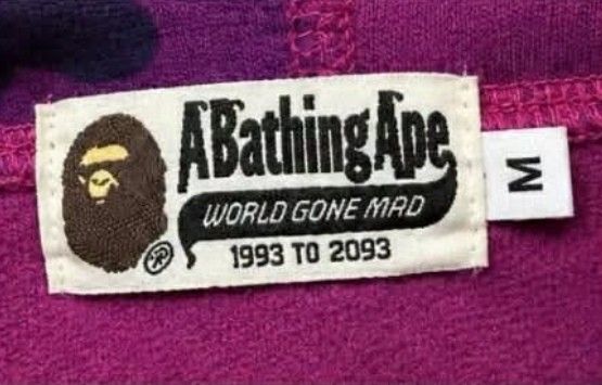 Bathing ape purple Camo zip (Category: Activewear) located in Compostela. Submitted by thevintage92 (Listing ID 1468105498, Image 3). Description: A BATHING APE purple Camo zip Size: medium on tag Dimes: W 23 L25 CONDITION : Excellent 1500. Shipped.