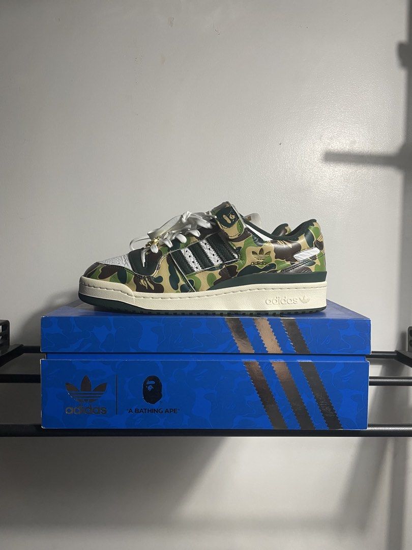 Bathing ape x Adidas Forum Low (Category: Casual Shoes) located in Rizal. Submitted by akoheats (Listing ID 1468191408, Image 1). Description: Excellent Condition ✨ Issue: Sz: 11US Worn Once With Box✅ Authentic✅ Great Condition ✨ ❗️Check the item carefully before purchasing ❗️No returns or exchanges after purchase.