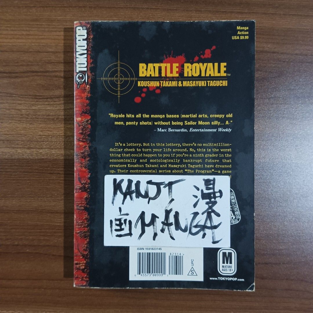 Battle Royale Manga Volume 1 (Category: Comics & Manga) located in Davao. Submitted by kanjimangaonlinestore (Listing ID 1468193123, Image 2). Description: • Battle Royal, Vol. 1 Condition: Well Used Yellowing / Markings Location: Davao City MOP: Gcash MOD: J&T / SPX.