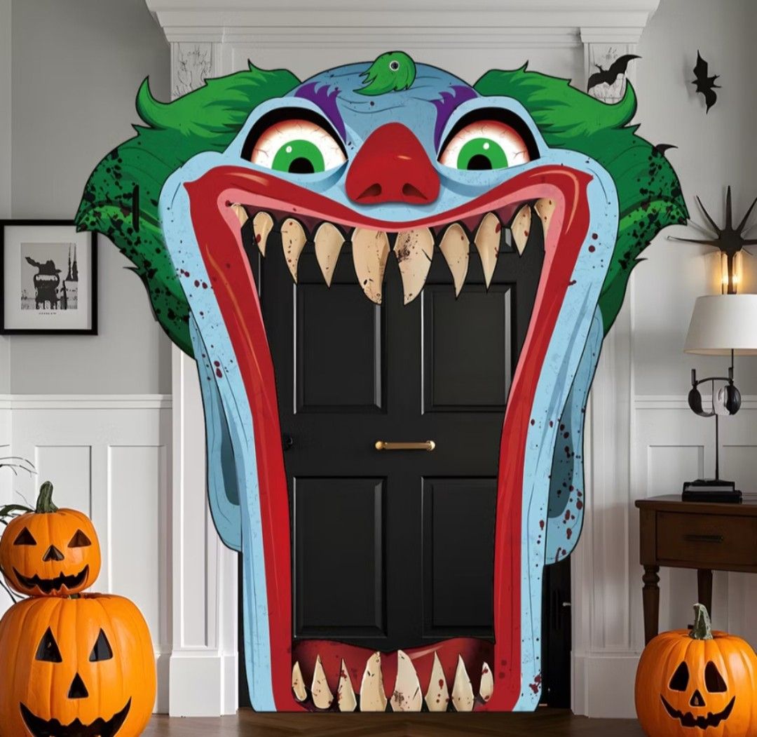 BIG 2D CLOWN DOOR BANNER (Category: Occasions & Party Supplies) located in Mandaluyong City. Submitted by kookiejoyz (Listing ID 1468155419, Image 2). Description: FOR SALE: BIG 2D CLOWN DOOR BANNER MATERIAL: POLYESTER CLOTH NOTE: REUSABLE WE ALSO HAVE OTHER HALLOWEEN DECORATION FOR INQUIRY AND ORDER KINDLY DM ME.