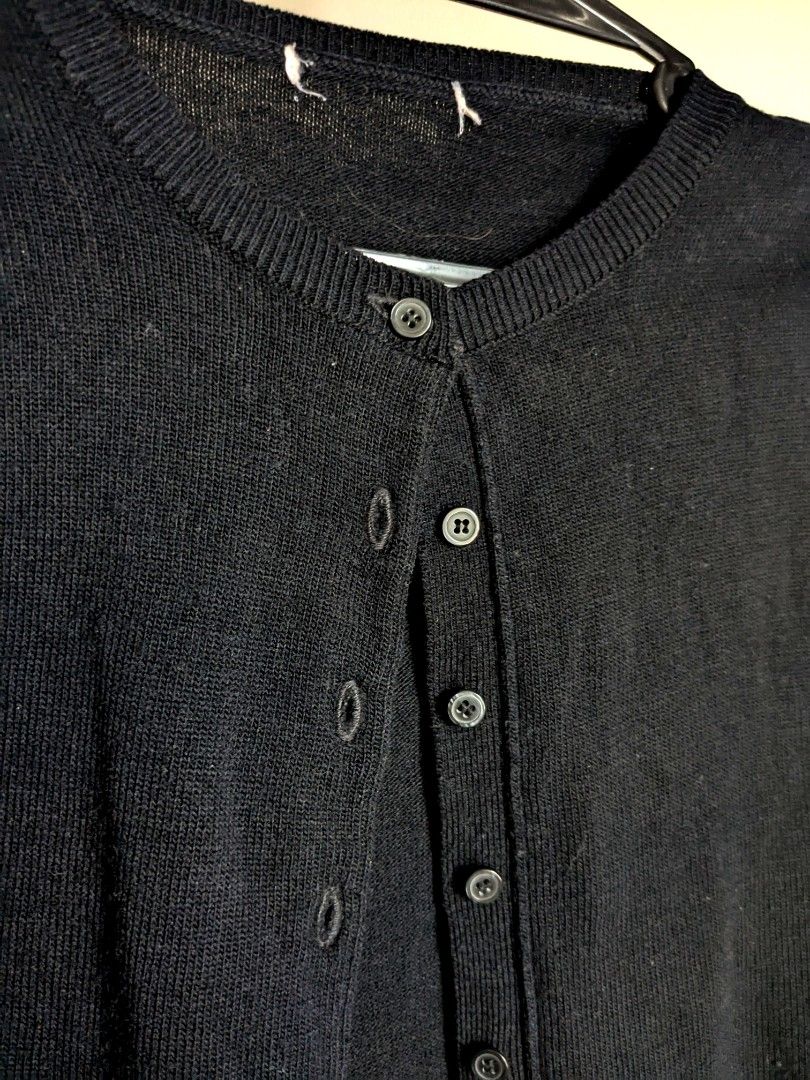 Black Knit Cardigan (Category: Coats, Jackets and Outerwear) located in Manila. Submitted by chocolateparfait (Listing ID 1468094620, Image 3). Description: Best fits XS-S frames💗 - has lints, but not obvious bec of color, can be removed.