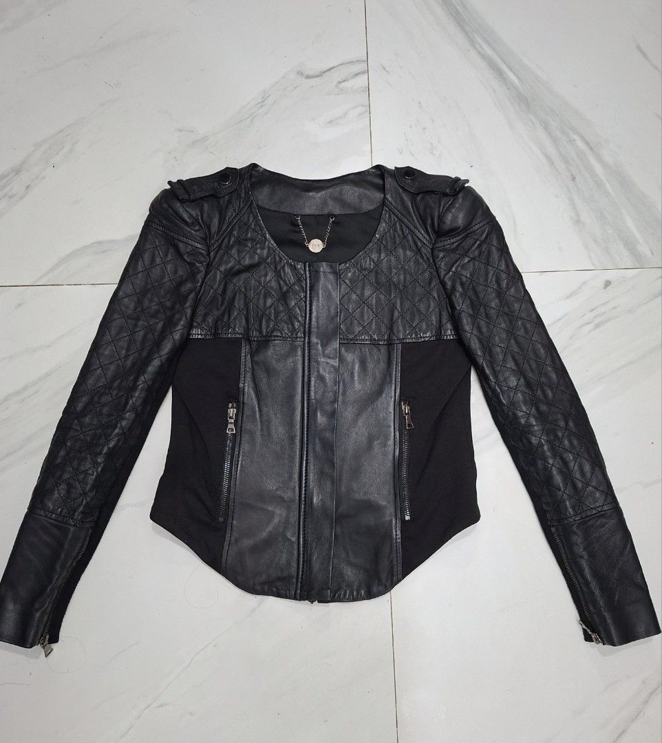 Black leather jacket (Category: Coats, Jackets and Outerwear) located in Quezon City. Submitted by clairy_fairy (Listing ID 1468231328, Image 1). Description: .