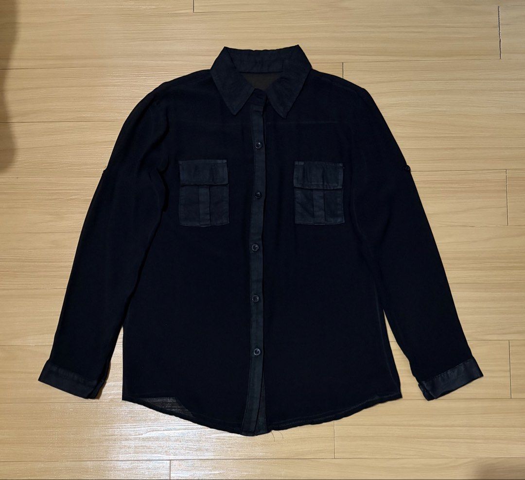 Black Sheer Longsleeve Button Down Shirt Small - Medium (Category: Longsleeves) located in Quezon City. Submitted by garagesale2026 (Listing ID 1468108865, Image 1). Description: - Used a couple of times - No label - From Singapore.