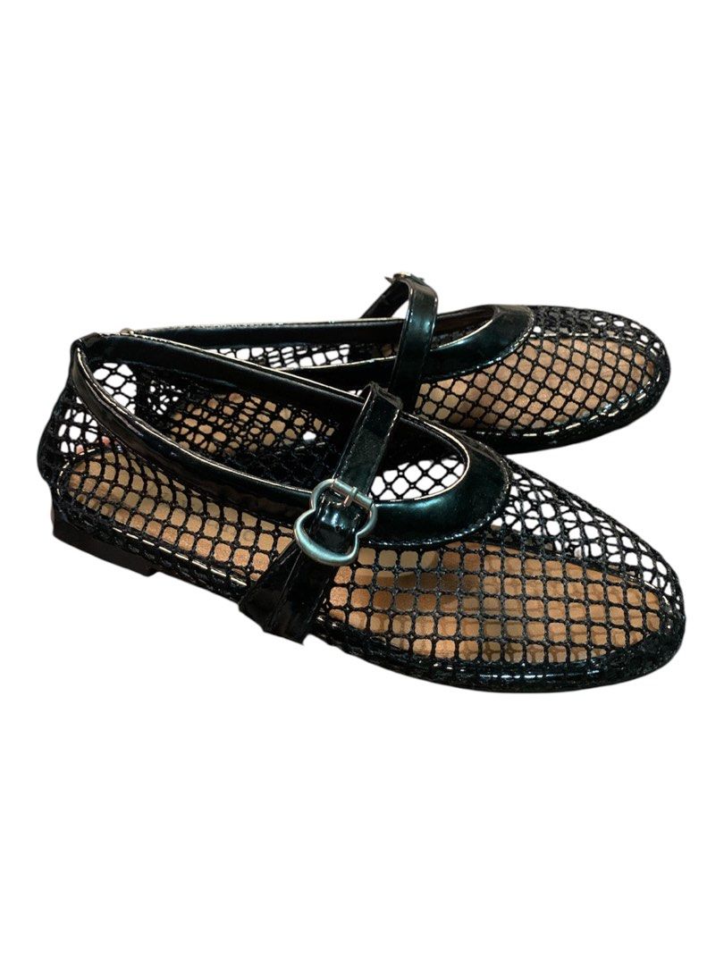 Black Mary Jane Mesh Flats with Buckle (Category: Flats & Sandals) located in Calasiao. Submitted by joyreyes1996 (Listing ID 1468197653, Image 1). Description: - Trendy black mesh Mary Jane flats - Stylish patent leather trim details - Secure, adjustable top buckle strap - Breathable mesh upper for all-day comfort - Flat heel with a classic round toe - Perfect for casual or smart-casual outfits.