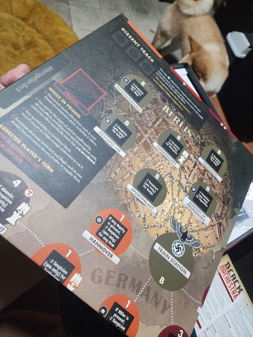 Black Orchestra Board Game 2nd Ed (Category: Board Games & Puzzles) located in Quezon City. Submitted by gareki99 (Listing ID 1468129262, Image 3). Description: FOR SALE: Black Orchestra Board Game – Opened, Unplayed ₱2,800 📦 Condition: Like New (unplayed) Selling my copy of Black Orchestra, a cooperative historical board game where players work together to plot against Hitler during World War II. ✅ Opened only to check the contents ✅ Never play
