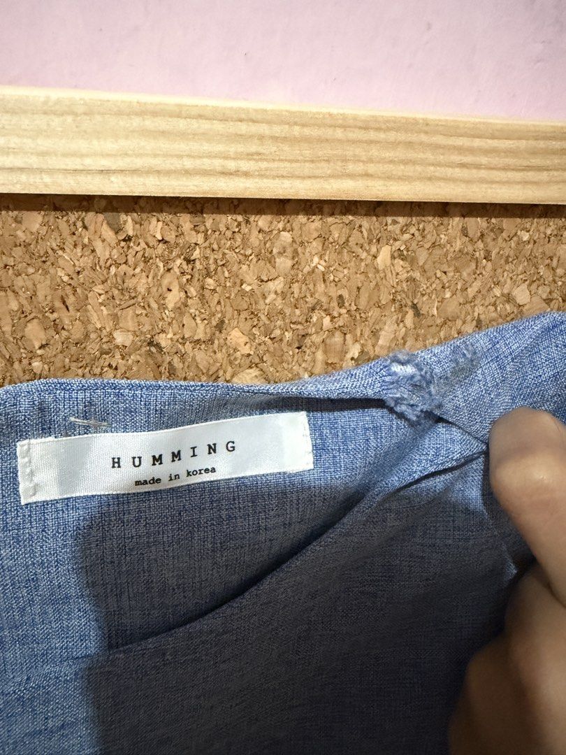 Blue and White Peplum Blouse (Category: Sleeveless) located in Caloocan City. Submitted by elalaaaa (Listing ID 1468225920, Image 2). Description: .