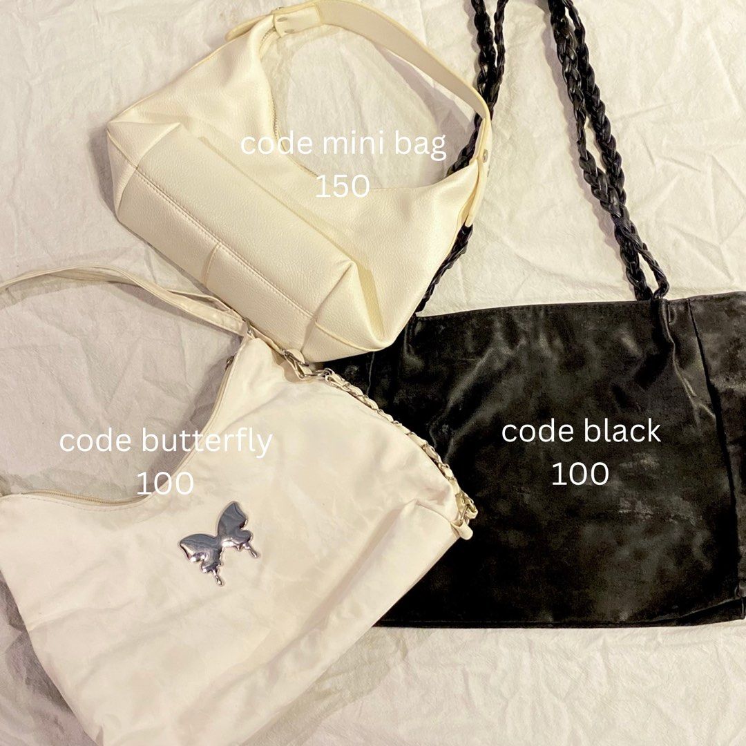 BNEW SHOULDER BAGS DECLUTTER (Category: Shoulder Bags) located in Pasig City. Submitted by _inacolada (Listing ID 1468247106, Image 2). Description: help me declutter my unused bags for my upcoming move! - feel free to send me a dm - original prices are around 200-300 plus in tiktok - can give discount for take all - shipping on weekends only; no rush orders - available for same day pickup via lalamove or grab check my account for the clothes sec