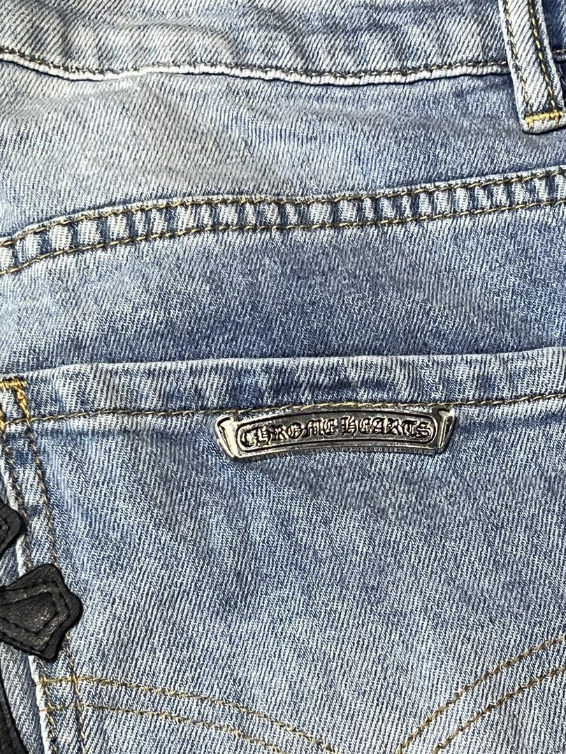 Bootleg Chrome Hearts Distressed Pants (Category: Trousers) located in Angono. Submitted by odd.fitt (Listing ID 1468095567, Image 3). Description: 31 on tag 32W 38L 6H Off.