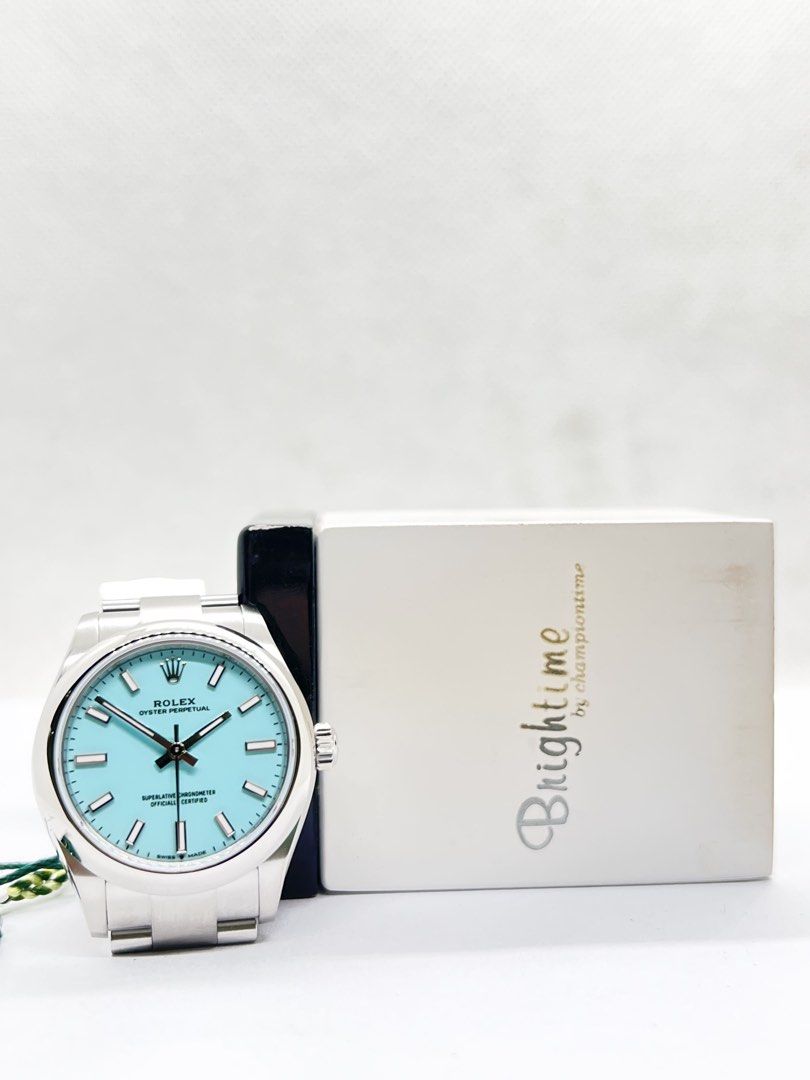 Brand New Rolex Oyster Perpetual 31 277200 Tiff Blue Dial Automatic Steel Casing Bracelet ( Oct 26 ) (Category: Watches) located in Singapore. Submitted by brightime (Listing ID 1468135664, Image 3). Description: Brand New Rolex Oyster Perpetual 31 277200 Tiff Blue Dial Automatic Steel Casing Bracelet ** Brand New ** ** Stickers Removed By AD ** Model : 277200 Also known as : Oyster Perpetual 31 Case size : 31mm Dial : Tiff Blue Dial With Luminou