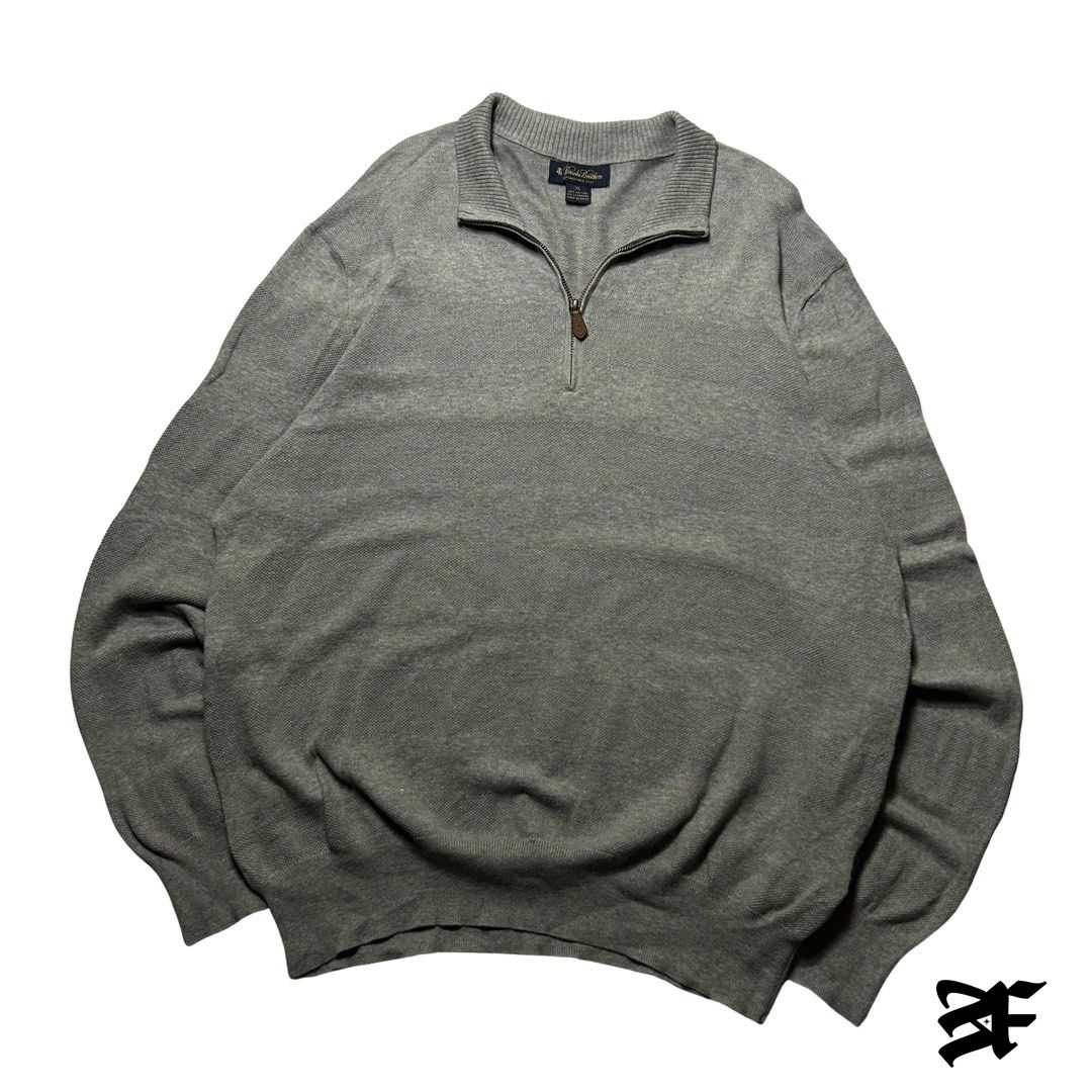Brooks Brothers Knitted Quarterzip (Category: Tshirts & Polo Shirts ) located in Antipolo. Submitted by wvyfrnds (Listing ID 1468221776, Image 1). Description: Brooks Brothers Knitted Quarterzip Size: XL Color: Gray Dimensions (Inches): Length: 28.5 Width: 24.5 Color Rate: 9/10 Issues - NONE 395 PLUS SF.