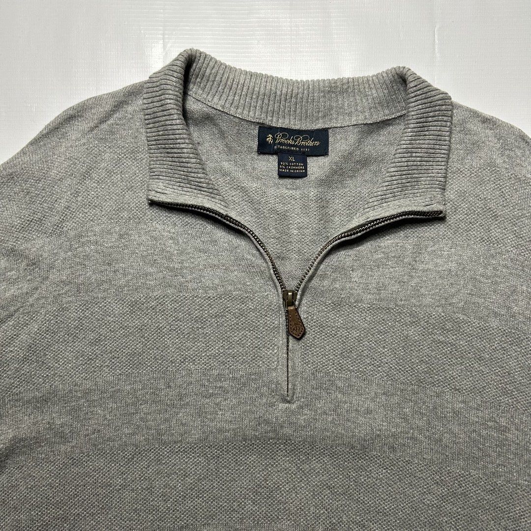Brooks Brothers Knitted Quarterzip (Category: Tshirts & Polo Shirts ) located in Antipolo. Submitted by wvyfrnds (Listing ID 1468221776, Image 2). Description: Brooks Brothers Knitted Quarterzip Size: XL Color: Gray Dimensions (Inches): Length: 28.5 Width: 24.5 Color Rate: 9/10 Issues - NONE 395 PLUS SF.