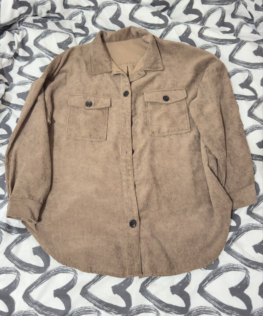 Brown Corduroy Button Down Overshirt Jacket (Category: Coats, Jackets and Outerwear) located in Manila. Submitted by warmbird.ac6e1a (Listing ID 1468215989, Image 1). Description: .