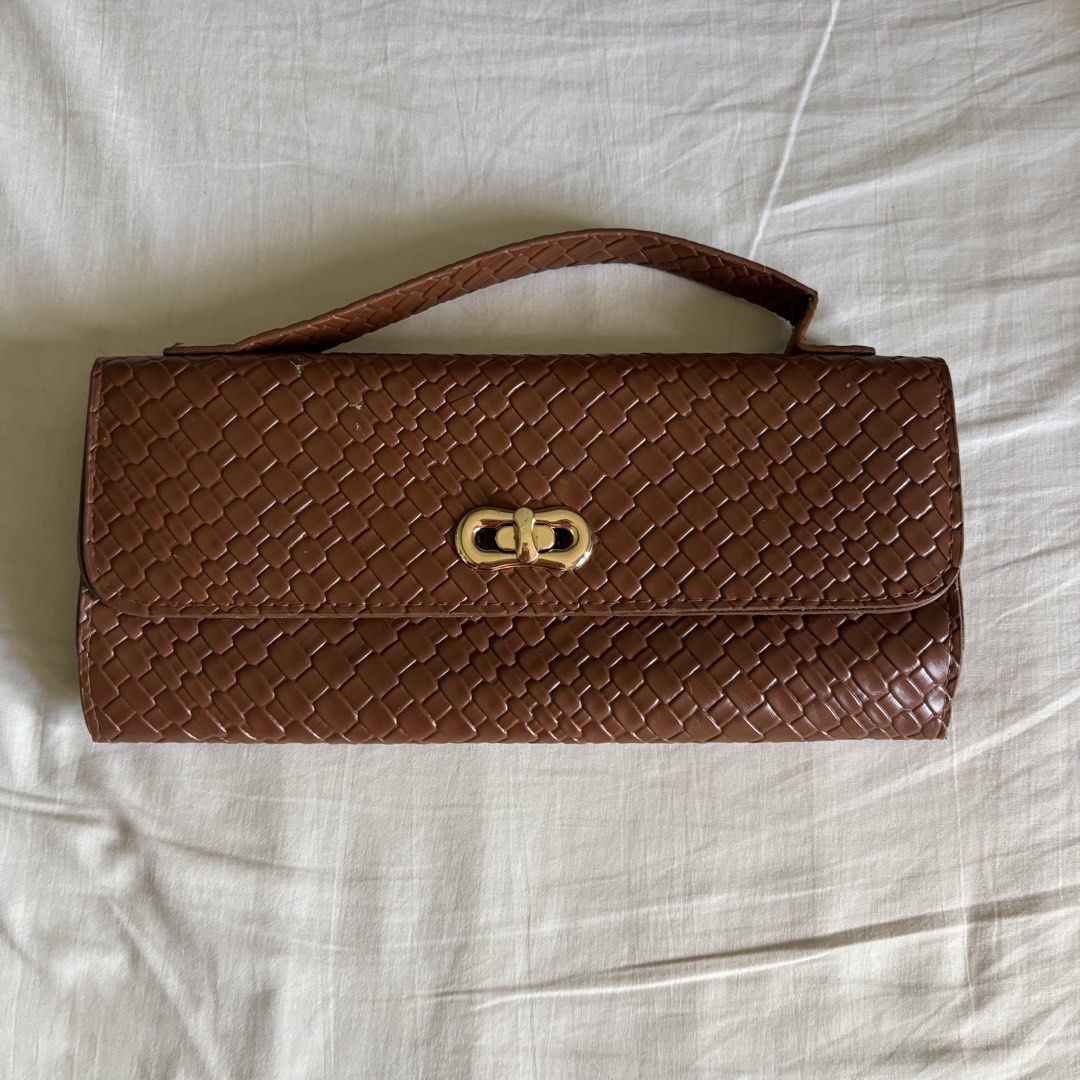 Brown Woven Clutch Bag (Category: Clutches) located in Binan City. Submitted by myprelovedhaul (Listing ID 1468069039, Image 1). Description: .