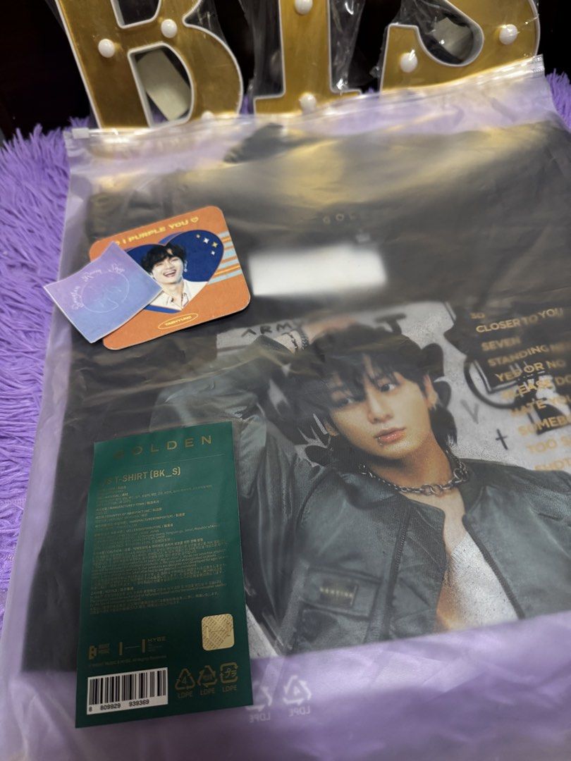 Bts jk golden longsleeves (Category: K-Wave Merchandise) located in Pasig City. Submitted by queenv18 (Listing ID 1468123135, Image 2). Description: Small Onhand items in PH ready to ship merch are directly shipped from korea / taiwan / japan / us 101% legit Brandnew Plus sf .