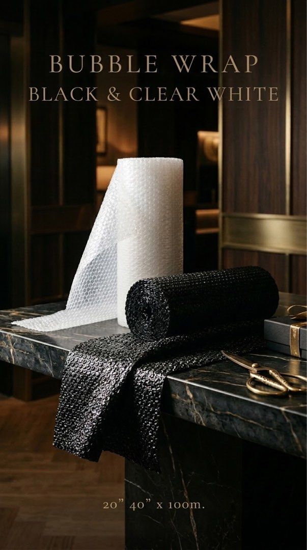 Bubble Wrap Black & Clear White (Category: Everything Else Others) located in Marikina City. Submitted by jr.listings (Listing ID 1468178130, Image 2). Description: 20” x 100 meters .