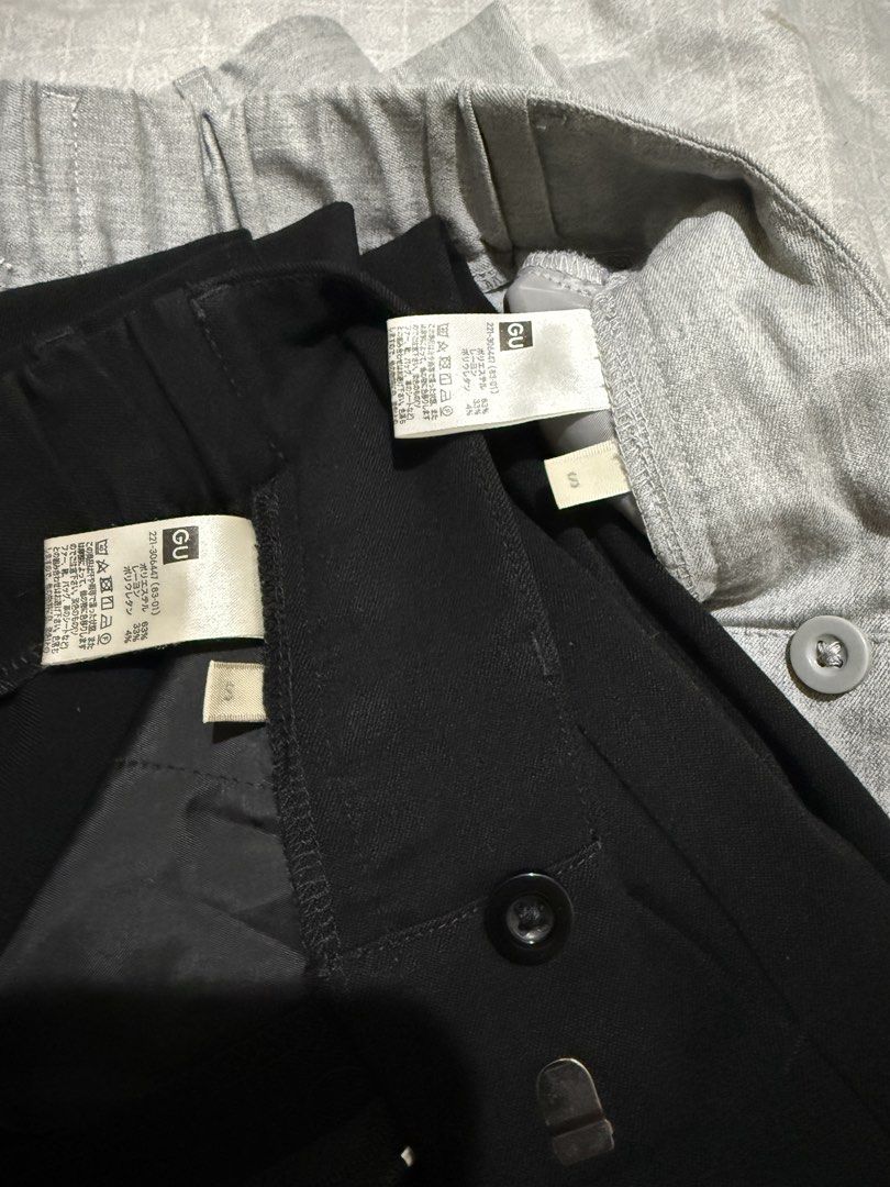Bundle GU Wide Leg Pants S (Category: Other Bottoms) located in Makati City. Submitted by refind.prelove.finds (Listing ID 1468109523, Image 2). Description: 2pcs for ₱500 Black and light gray .