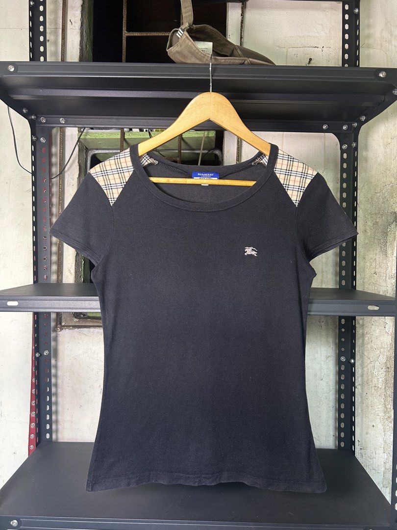 Burberry Blue Label Shirt top (Category: Shirts) located in Manila. Submitted by findswearv2_ (Listing ID 1468194890, Image 1). Description: Burberry Blue Label Shirt top Size 38 on tag (Width 17 Length 24) Condition : Excellent Condition Color rate : 9.3/10 Issue : Last photo / Sign of usage Dm to purchased📩 📍Cavite.