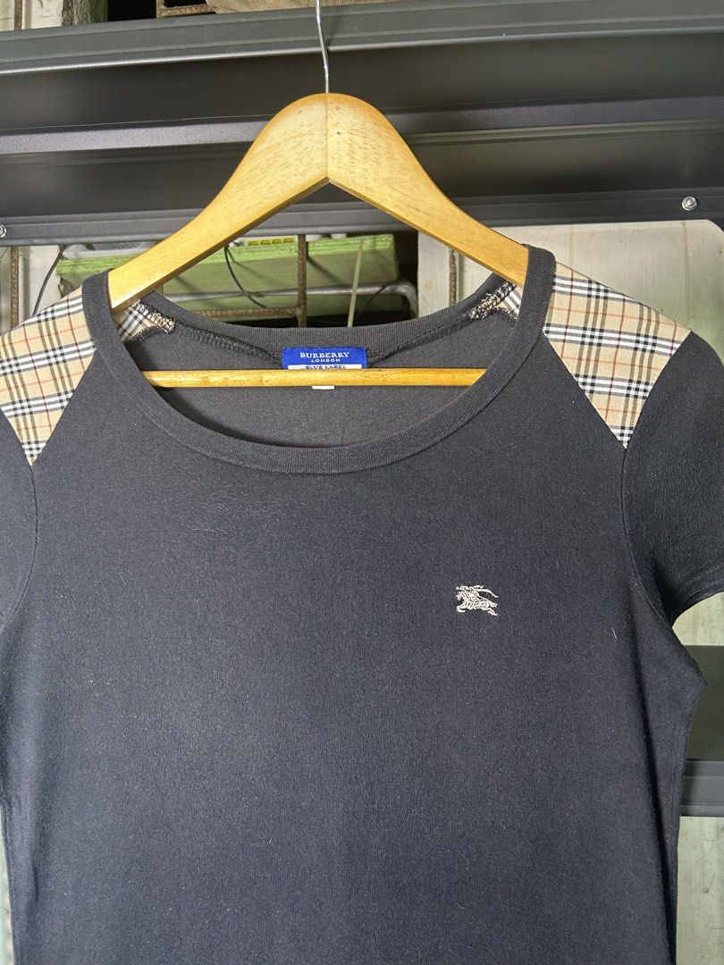Burberry Blue Label Shirt top (Category: Shirts) located in Manila. Submitted by findswearv2_ (Listing ID 1468194890, Image 2). Description: Burberry Blue Label Shirt top Size 38 on tag (Width 17 Length 24) Condition : Excellent Condition Color rate : 9.3/10 Issue : Last photo / Sign of usage Dm to purchased📩 📍Cavite.