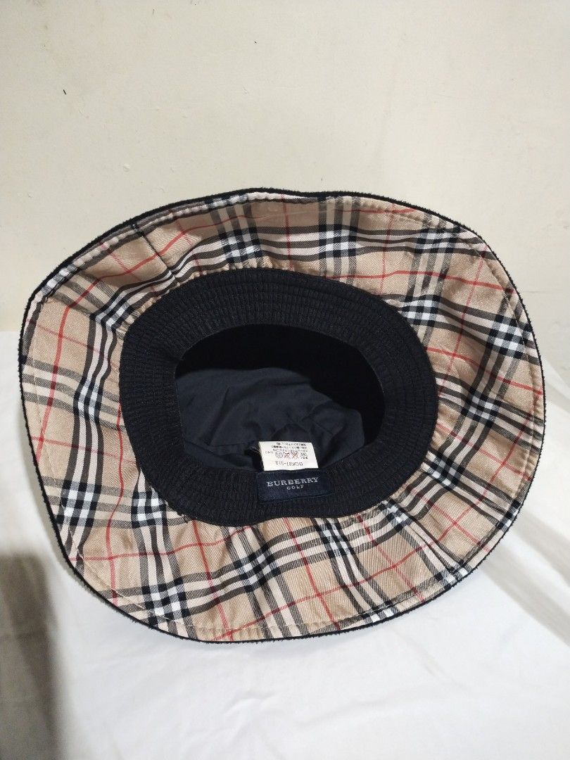 Burberry Golf Bucket Hat (Category: Luxury Accessories) located in Balagtas. Submitted by sombrerong_gala (Listing ID 1468266376, Image 3). Description: Made in Japan fits Small up to medium headsize with the stretchable sweatband very good condition no issue or major flaw.