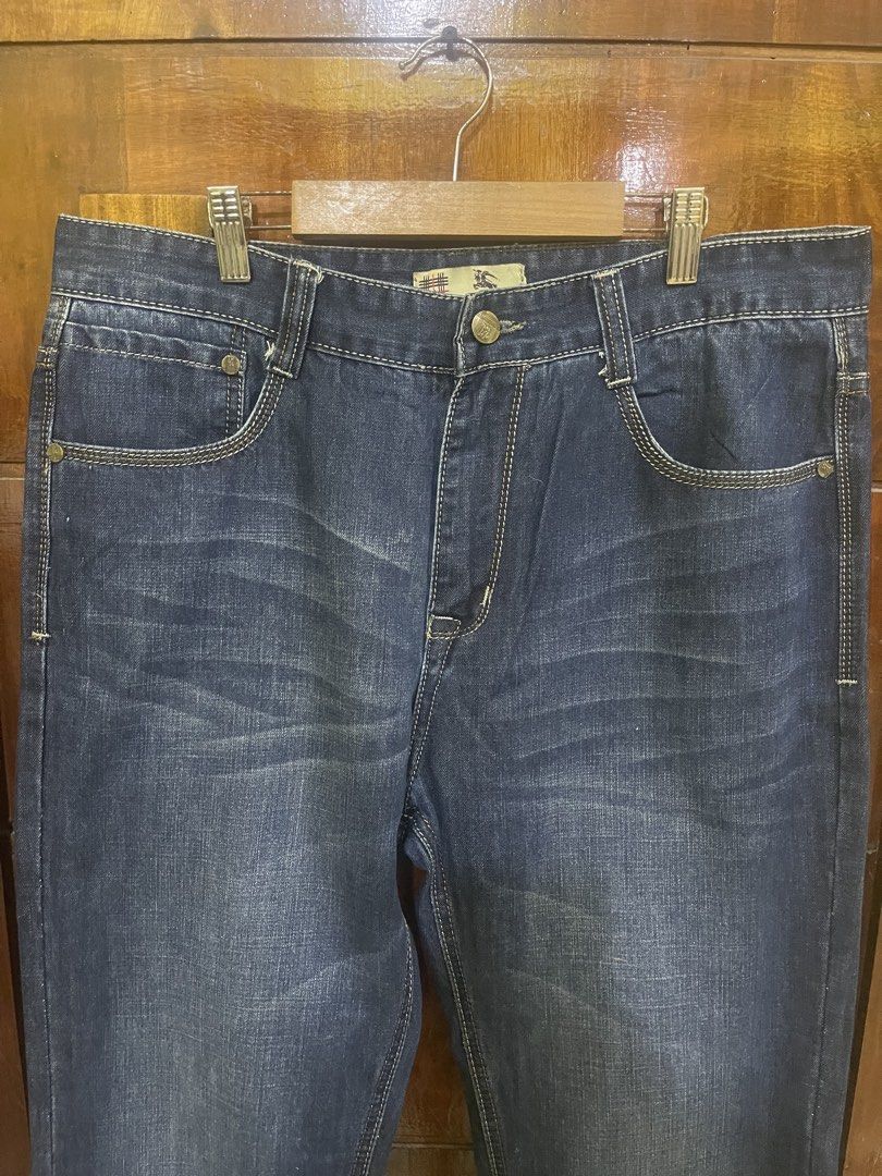 Burberry Jeans (Category: Jeans) located in Marikina City. Submitted by greatfindsmnlph (Listing ID 1468065803, Image 3). Description: Bur berry Jeans Price: 300 Size: Large Waistline: 34 Length: 40 Hemline: 8.5 Color: Blue Color Rate: 10/10 Condition: 9.8/10 damaged patch Very nice in actual.