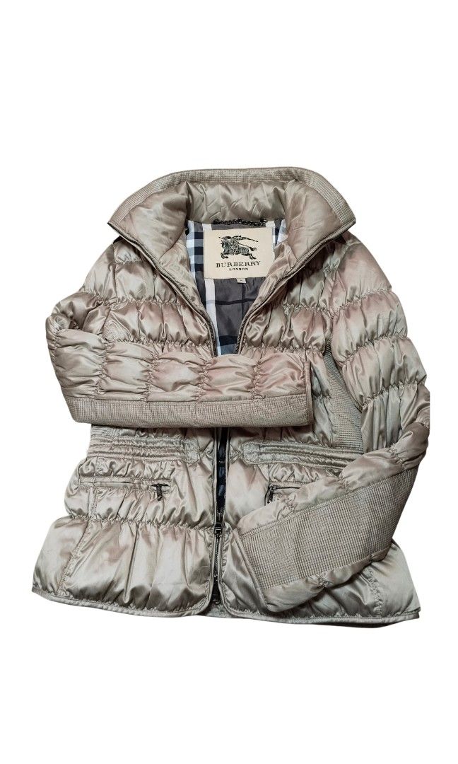Burberry London Goose Down Puffer Jacket (Category: Luxury Apparel) located in Caloocan City. Submitted by modishthriftstore (Listing ID 1468178337, Image 1). Description: NO Worn photo Pls refer to measurements NO "LP ? " question, make your best offer NO "available? " question, available until posted here S-L S:18 C: 21 Hip 26 inches long Adjustable Waist with inner drawstring Light Clary SAGE Color Made In Hongkong Loc: North Caloocan.
