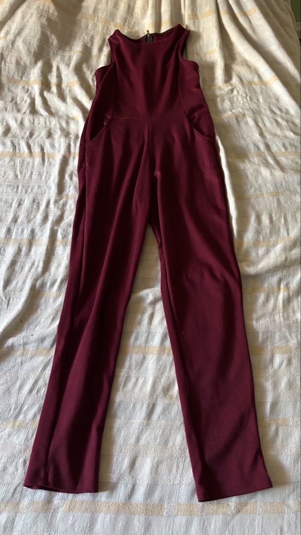 Burgundy Straight Leg Jumpsuit (Category: Jumpsuits) located in Binan City. Submitted by myprelovedhaul (Listing ID 1468126985, Image 2). Description: .