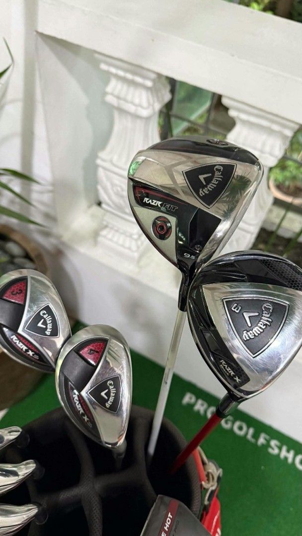 Callaway Razr Edge Men's RH Golf Set (Category: Golf) located in Rizal. Submitted by delrosariojennilyn16-36720 (Listing ID 1468099770, Image 3). Description: Callaway Razr Edge Men's RH Golf Set Included in the set: Callaway Razr Edge irons: 5,6,7,8,9,P,S - Graphite R flex Callway Razr X wood 3 - R flex Callaway Razr X utility 3 & 4 - R flex Callaway Razr Fit driver 9.5⁰ -Fubuki shaft S flex Callaway white hot putter Adidas golf bag Price: 34,89