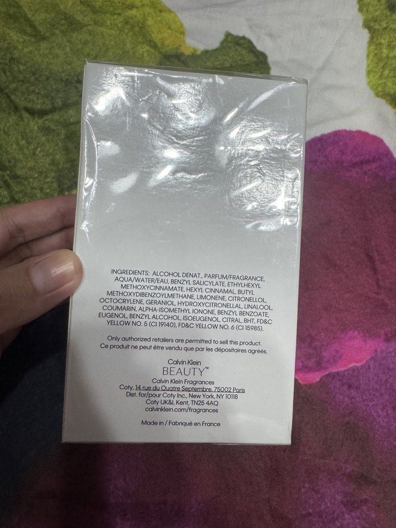 Calvin Klein Beauty EDP 100ml (Category: Fragrance & Deodorants) located in Las Pinas. Submitted by DocEyaaaa (Listing ID 1468186038, Image 2). Description: Brand New, sealed. Original Price Php 3495.