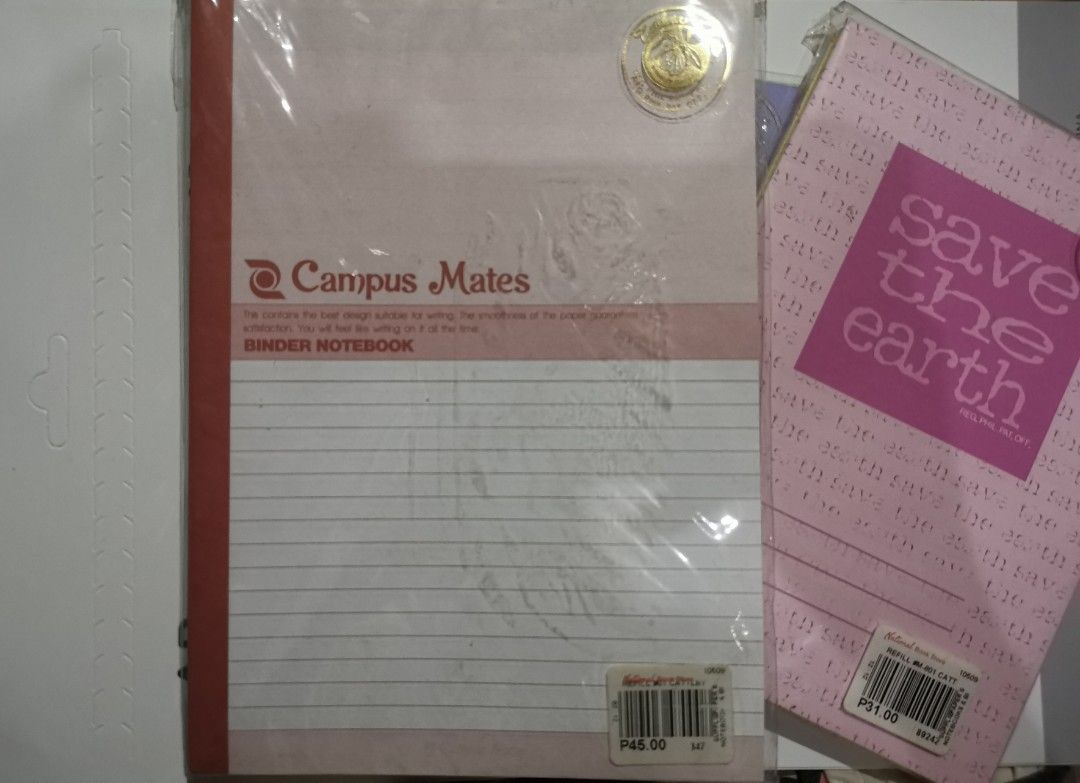 Filler / Clip Binder Refills (Category: Stationery & School Supplies) located in Manila. Submitted by dcory (Listing ID 1468213975, Image 2). Description: Brands - Campus Mates - Save The Earth - Cattleya Mini: 4.8" x 6.8" Medium: 5.8" x 8.5" - 8 pcs mini sized (2 pink, 2 orange, 2 yellow, 1 green, 1 purple) - 4 pcs medium sized (red, blue, orange, green) * Take all.