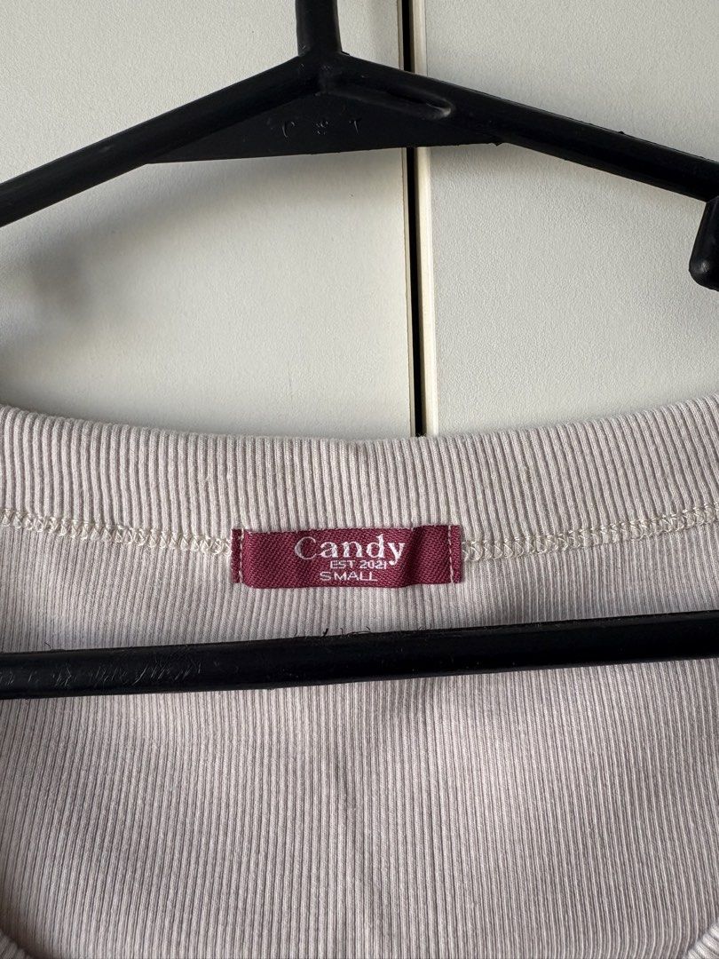 Candy Linen Tank Top - Small (Category: Sleeveless) located in Quezon City. Submitted by misserika (Listing ID 1468068555, Image 3). Description: - Brand: Candy - Size: Small - Color: Linen - Material: Soft, stretchy ribbed fabric - Condition: New - RFS: Color is unflattering on me 😅.