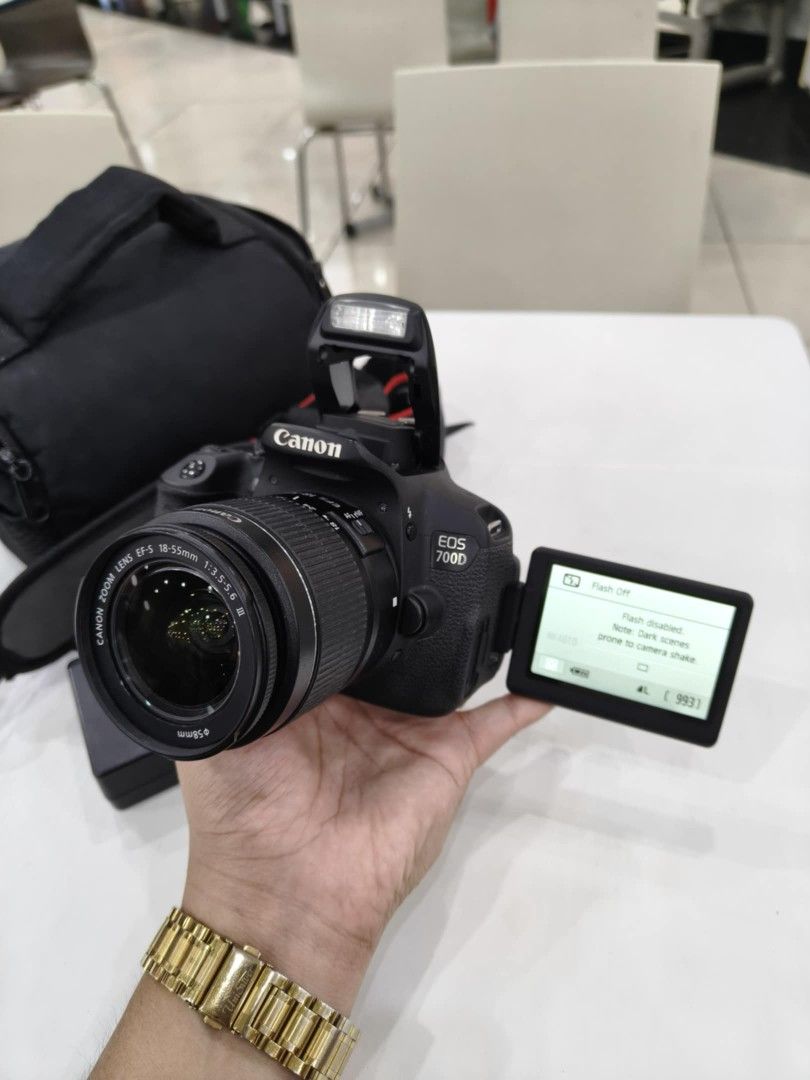 Canon 700d with 18-55mm Lens Flipscreen (Category: Cameras) located in Manila. Submitted by camera.matrix.ph (Listing ID 1468097302, Image 1). Description: Canon 700d 18megapixels DSLR Camera with 18-55mm Lens Touchscreen Location - Caloocan city Monumento Meet up LBC Shipping Cop cod with ship fee Lalamove Book mo Lang boss Canon Bag Canon Strap Canon Lens cap Canon Charger Canon Battery Canon 700d Body Canon 18-55mm Lens F3.5-5.6 Free Sd card N