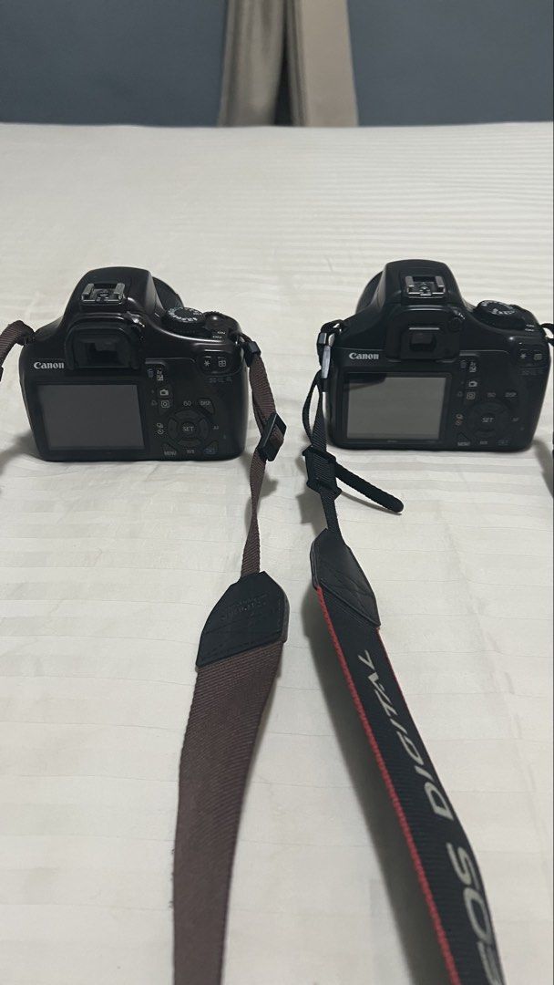 Canon EOS 1100D DSLR Camera Bundle with Lenses and Charger (Category: Cameras) located in Pasig City. Submitted by sml08 (Listing ID 1468209729, Image 2). Description: - 2x Canon EOS 1100D DSLR camera bodies - 2x Canon 18-55mm IS II zoom lenses - 2x Original Canon battery charger - 2x Rechargeable battery pack - 2x EOS Digital neck straps - Fully tested and in working condition - Ideal dual setup bundle for beginners and hobbyists ₱8,500 for each