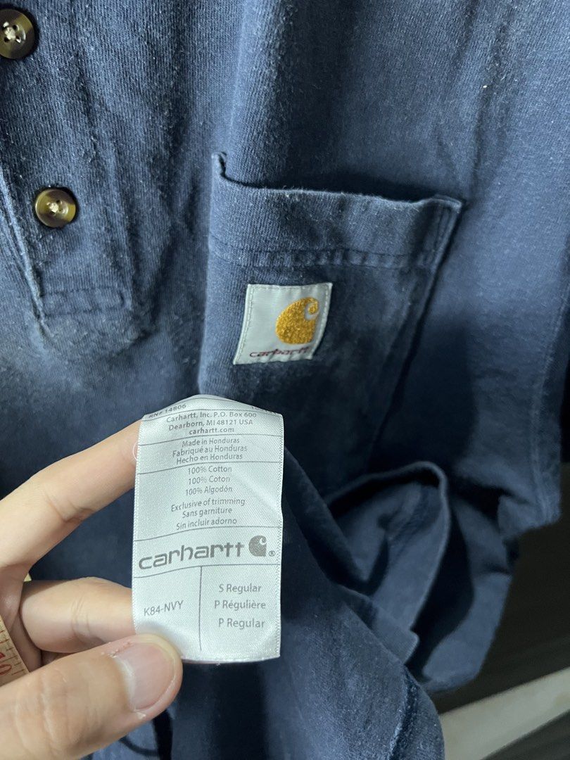 Carhartt K84 Navy (Category: Formal Shirts) located in Angono. Submitted by odd.fitt (Listing ID 1468099043, Image 3). Description: Small on tag 22W 28L Good fades Lints, will be de-linted upon purchase.