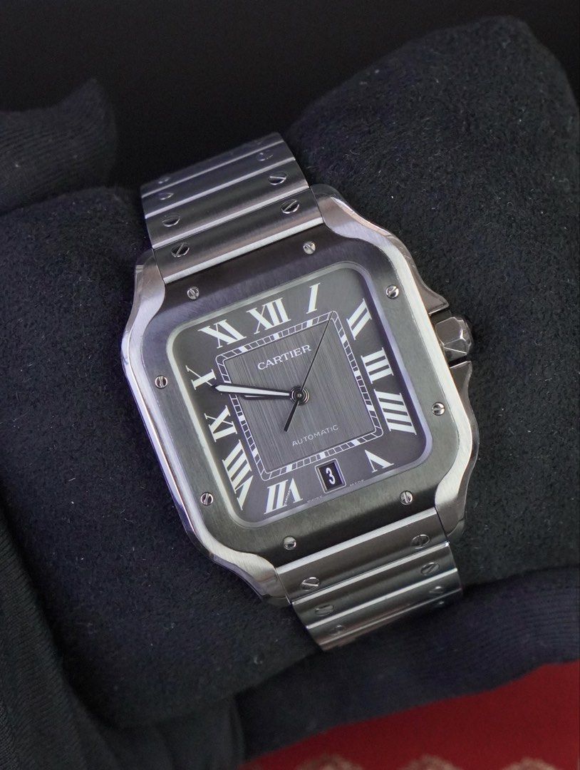 Cartier Santos Large ADLC (Category: Luxury Watches) located in San Juan City. Submitted by authoritytimepieces (Listing ID 1468263856, Image 3). Description: Cartier Santos Large ADLC Reference WSSA0037 Year 2022 458,000 Complete full set Cartier warranty until 2030 Grey dial ADLC Bezel Cartier Caliber 1847 MC movement 42 hours power reserve QuickSwitch system for the bracelet and strap SmartLink sizing system 40 x 47.5 MM 9.5 / 10 MINT conditio