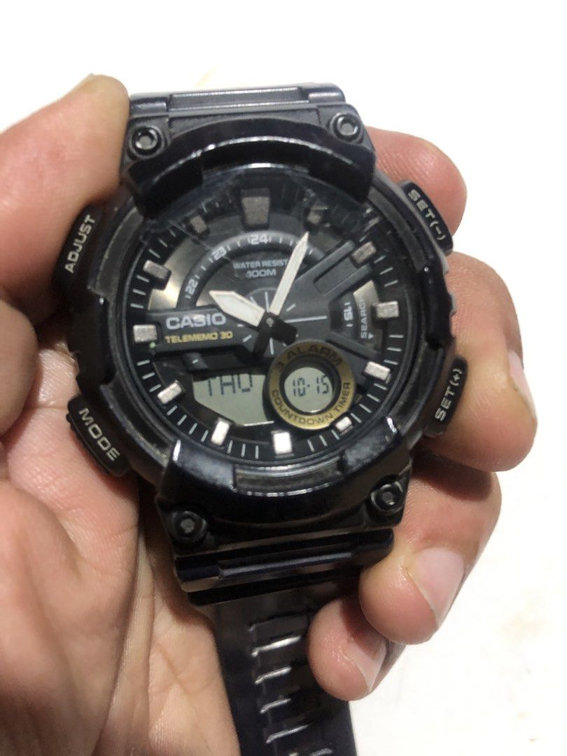 Casio Telememo AEQ110 (Category: Men's Watches) located in Imus. Submitted by verjel-31076 (Listing ID 1468217711, Image 1). Description: working clear glass module 5479 japan mvt.