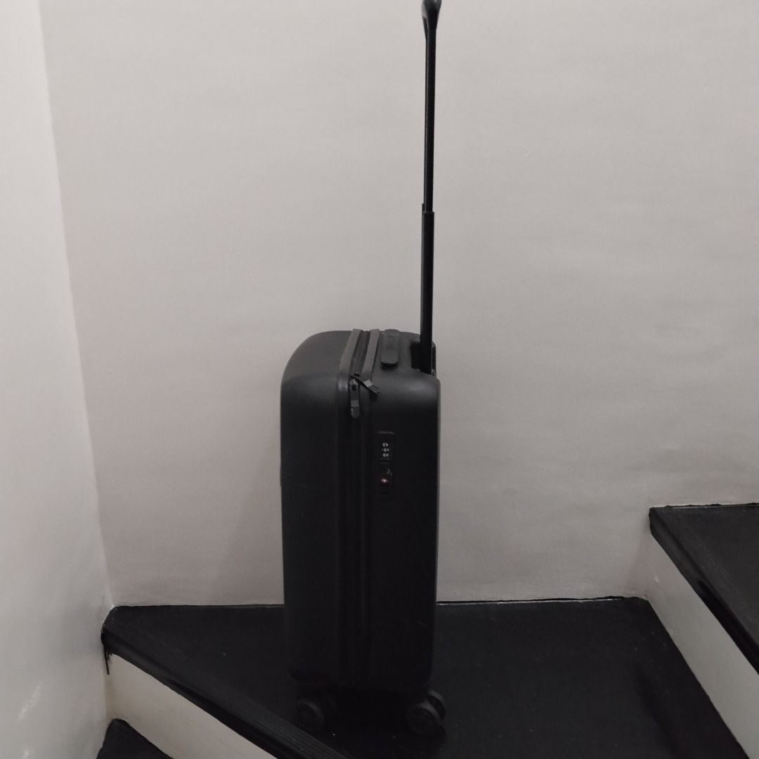 CAT Black Hard Shell Suitcase Trolley Luggage (Category: Luggage) located in Cavite. Submitted by msgs_2827 (Listing ID 1468116404, Image 3). Description: For Sale: CAT 20 inch Cabin Luggage Color: Black Condition: Only used once - in very good condition! Actual Measurements (including the wheels): Height: 21 inches Width: 14 inches Depth: 8 inches - Color: Sleek black with a prominent embossed Caterpillar (CAT) logo - Mobility: Smooth telescopic